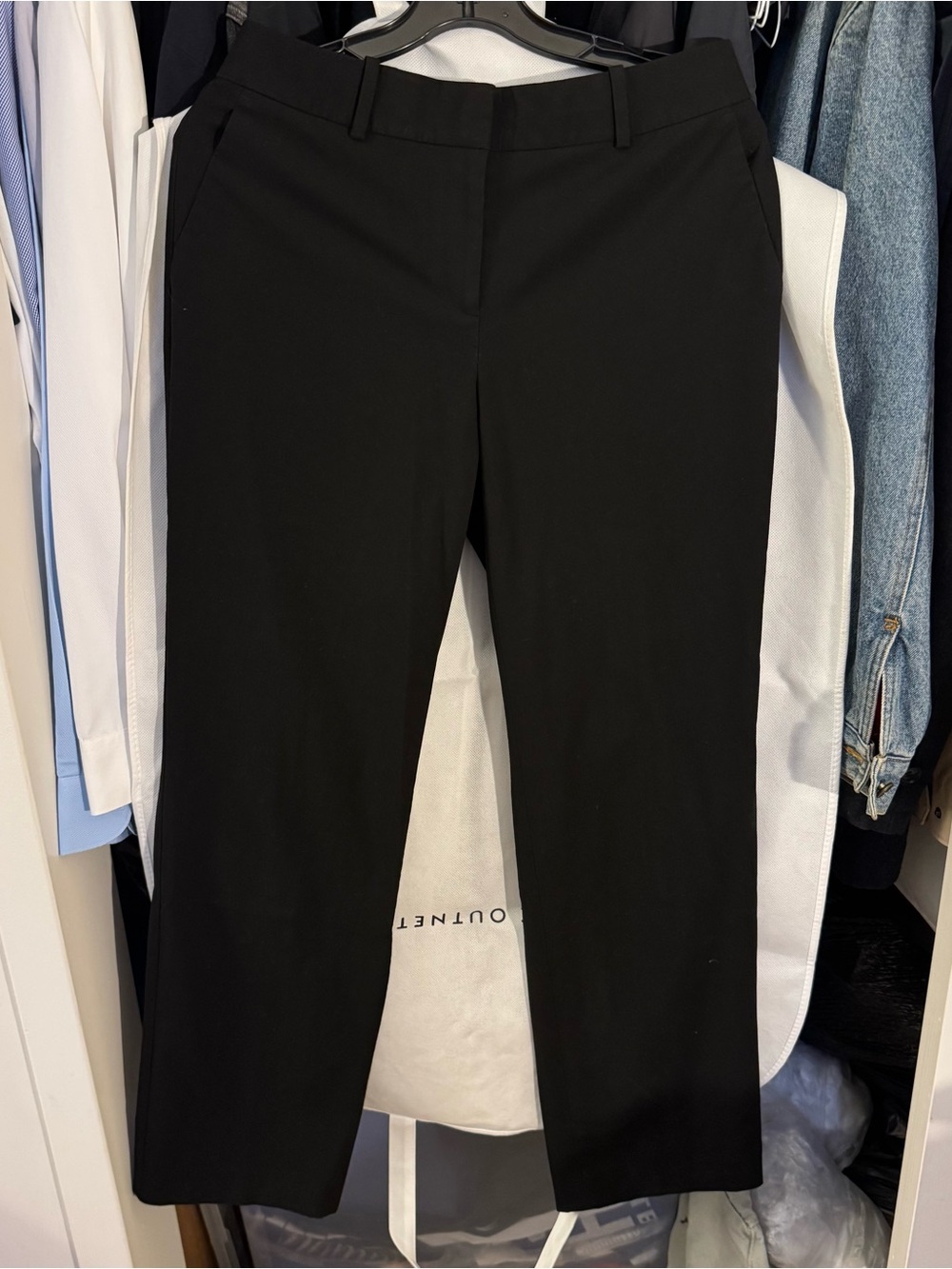 Ann Taylor Black Straight-Leg Kate Fit Dress Pants